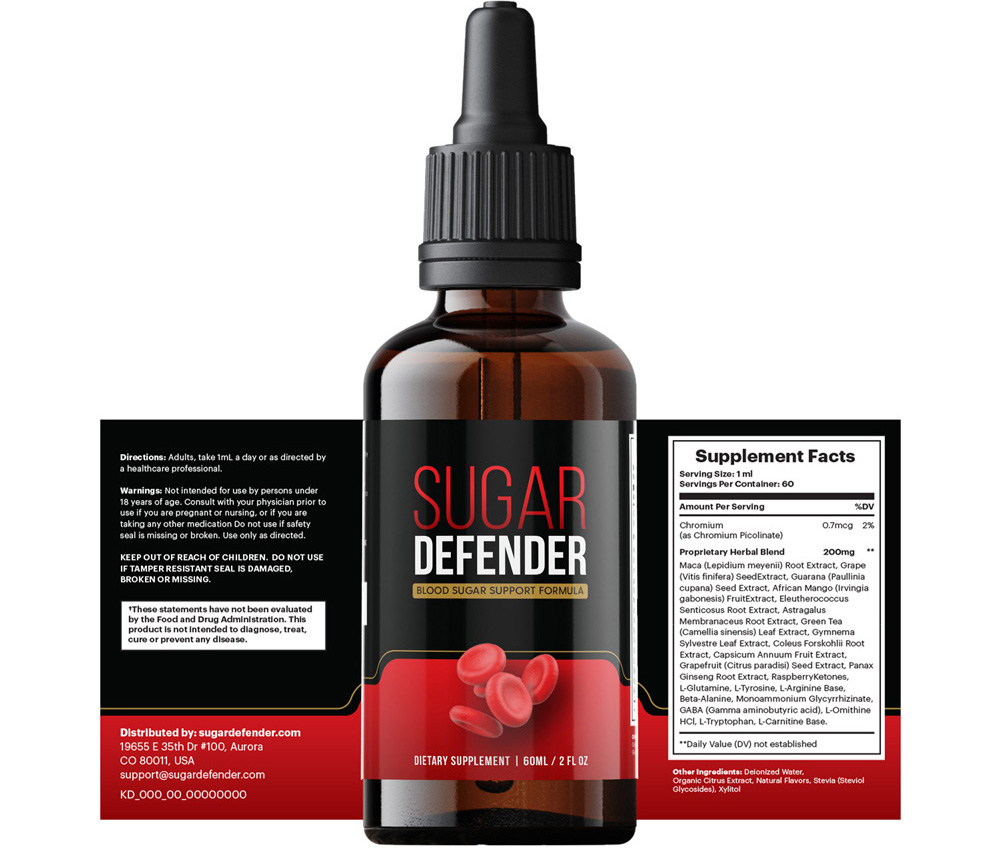 Sugar Defender supplement facts label